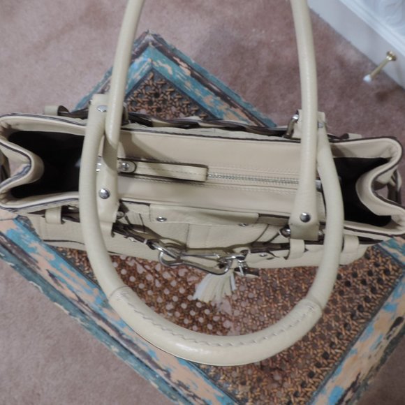 Coach Hampton Collection tan pebble leather satchel with braided detail NWOT - Picture 12 of 12